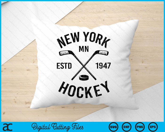 New York Minnesota Ice Hockey Sticks Vintage Gift SVG PNG Digital Cutting Files