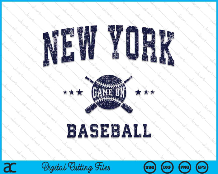 New York NY Vintage honkbal Throwback Retro SVG PNG digitale snijbestanden