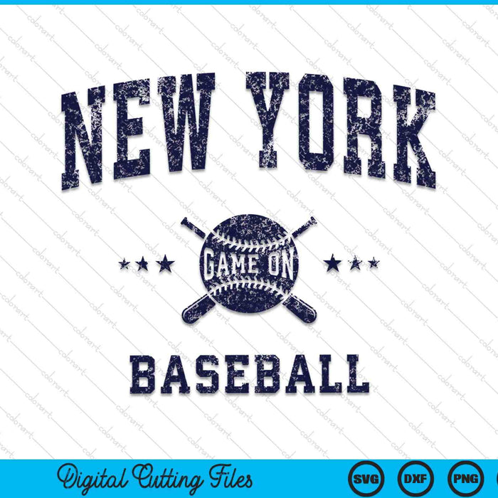 New York NY Vintage Baseball Throwback Retro SVG PNG Digital Cutting Files