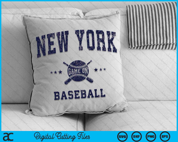 New York NY Vintage Baseball Throwback Retro SVG PNG Digital Cutting Files