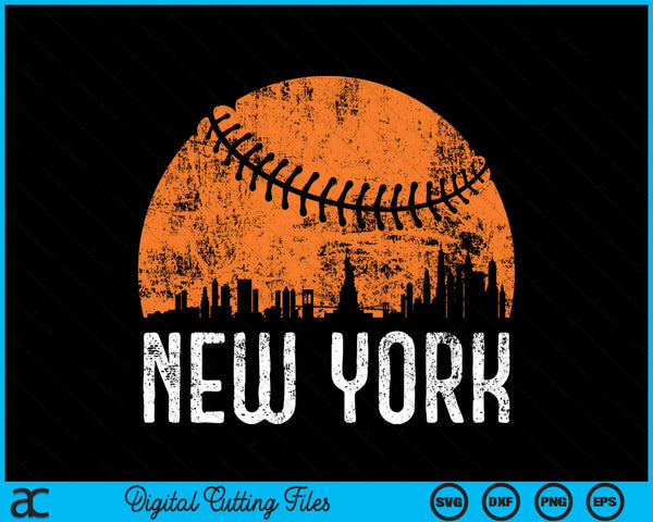 New York skyline baseball SVG PNG cut file for Cricut