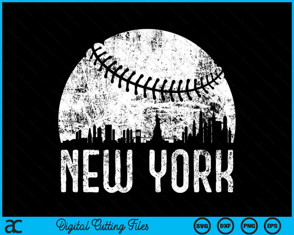 New York Skyline Vintage New York Baseball SVG PNG Digital Cutting Files