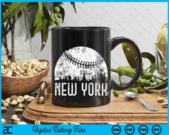 New York Skyline Vintage New York Baseball SVG PNG Digital Cutting Files