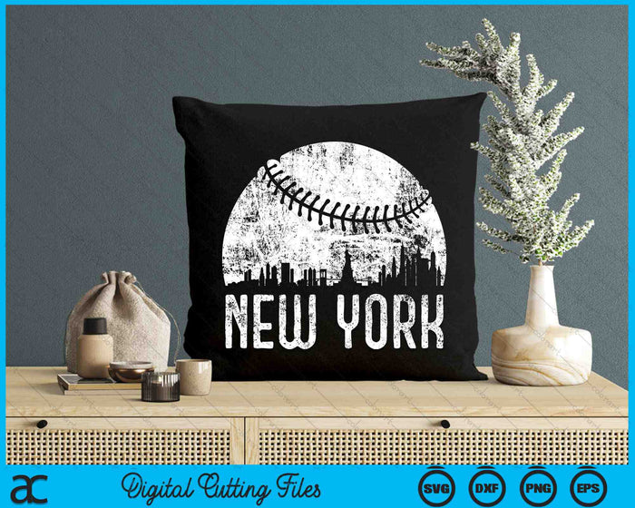 New York Skyline Vintage New York Baseball SVG PNG Digital Cutting Files