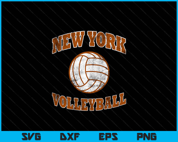 New York Volleyball Vintage Distressed SVG PNG Digital Cutting Files
