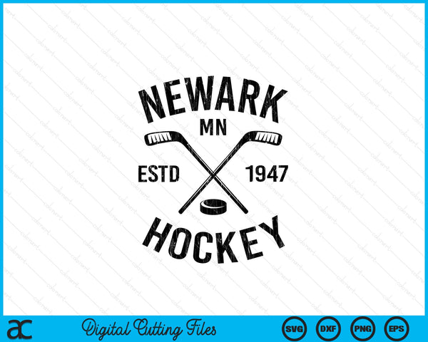 Newark Minnesota Ice Hockey Sticks Vintage Gift SVG PNG Digital Cutting Files