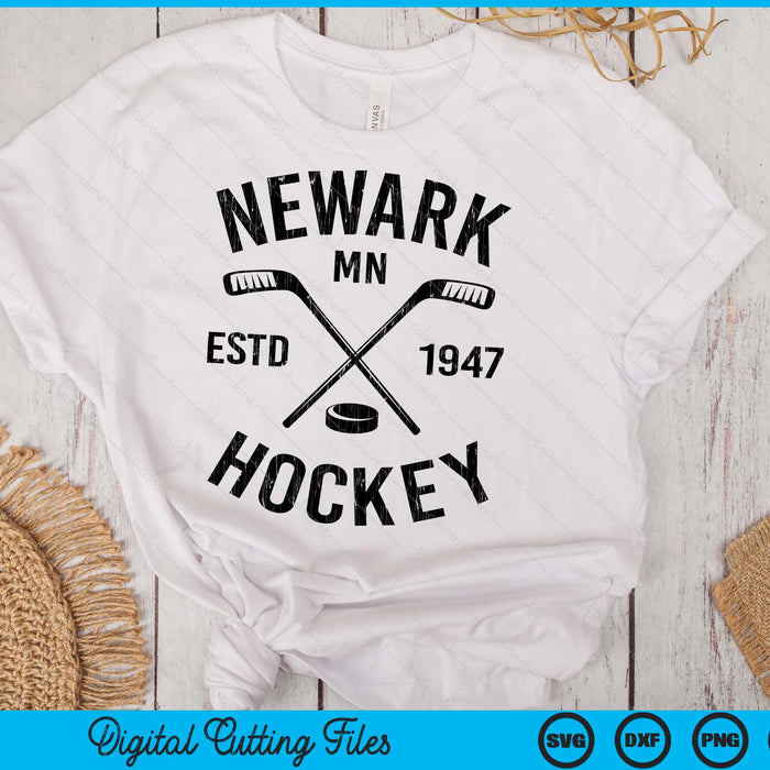 Newark Minnesota Ice Hockey Sticks Vintage Gift SVG PNG Digital Cutting Files