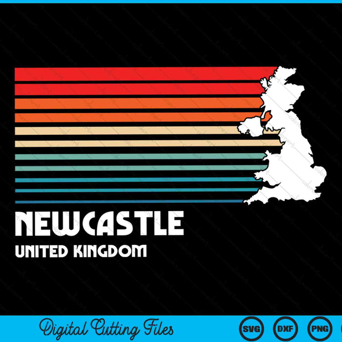 Newcastle Retro Vintage Classic Style UK Graphic SVG PNG Digital Cutting Files