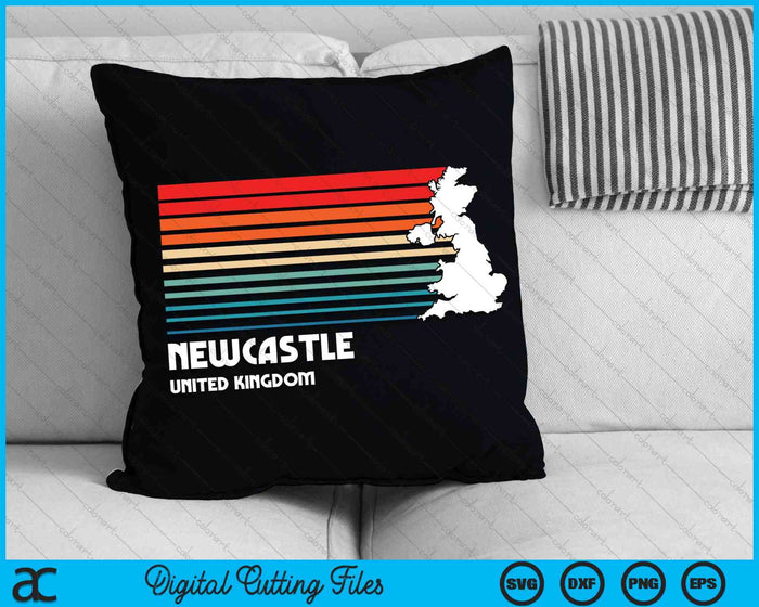 Newcastle Retro Vintage Estilo Clásico Reino Unido Gráfico SVG PNG Archivos de Corte Digital