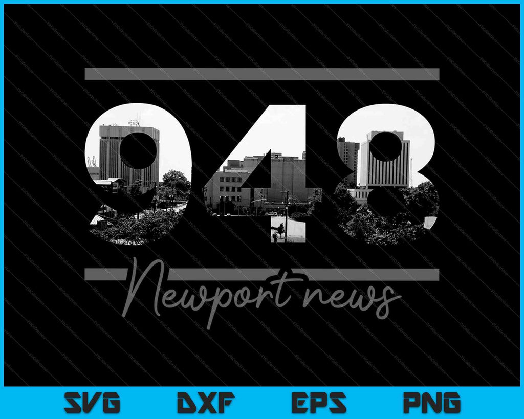 Newport News 948 Area Code Skyline Virginia Vintage SVG PNG Files newport-news-948-area-code-skyline-virginia-vintage-svg-png-files