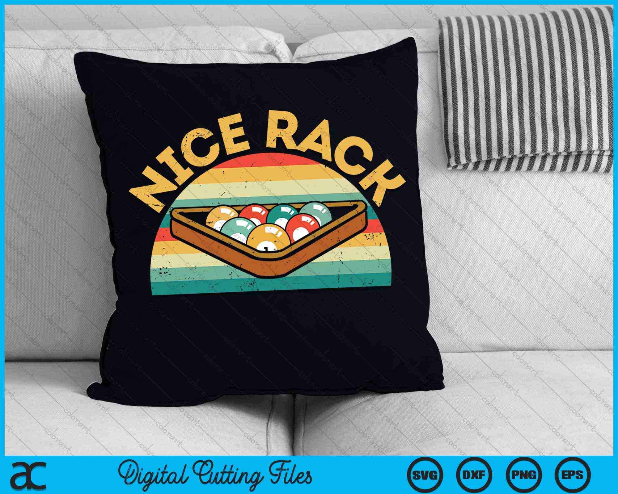Nice Rack Funny Vintage Pool Balls Billiard SVG Cutting Files ...