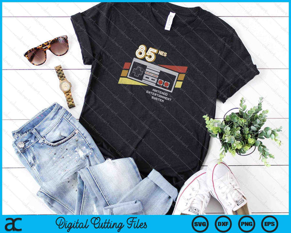 Nintendo NES Controller Retro Stripe 85 SVG PNG Cutting Printable Files - on a t-shirt
