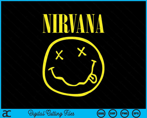 Nirvana geel blij gezicht rockmuziekband SVG PNG digitale snijbestanden