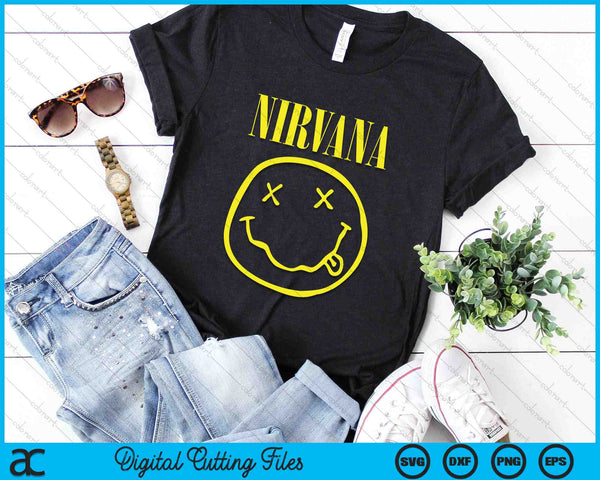 Nirvana geel blij gezicht rockmuziekband SVG PNG digitale snijbestanden