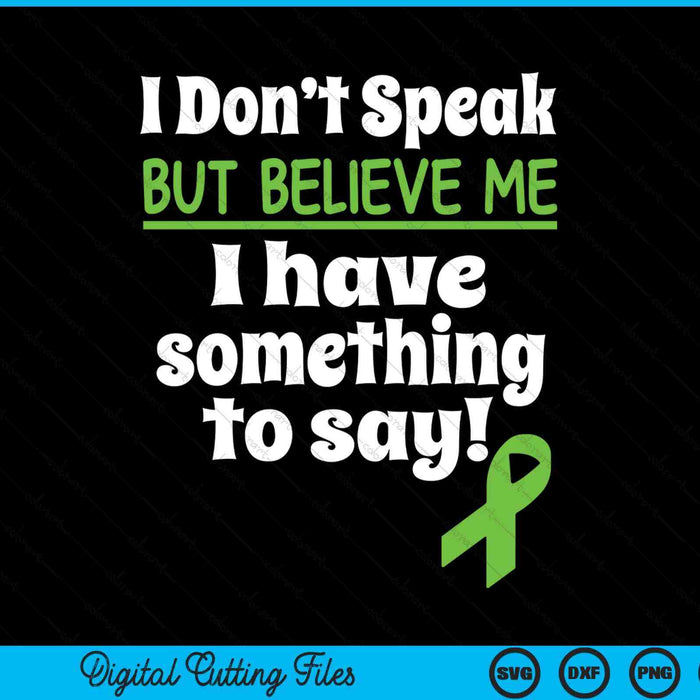 Non-verbal awareness cerebral palsy brain damage awareness SVG cut file