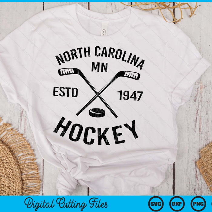 North Carolina Minnesota Ice Hockey Sticks Vintage Gift SVG PNG Digital Cutting Files