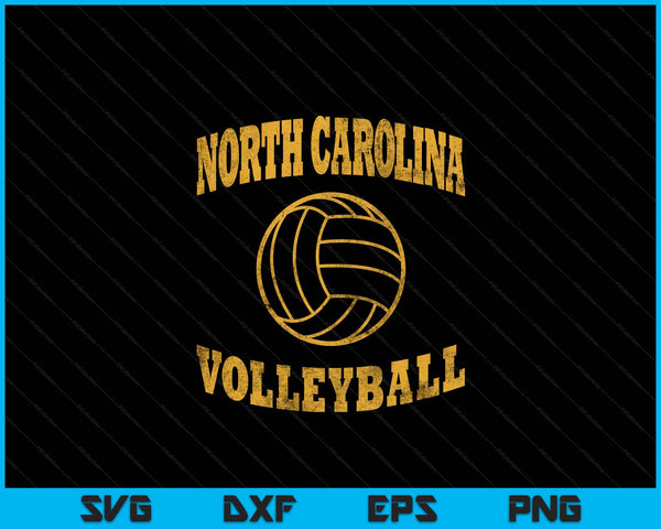 North Carolina Volleyball Classic Vintage Distressed SVG PNG Digital Cutting Files