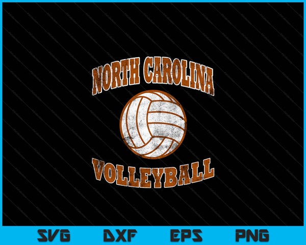 North Carolina volleyball vintage distressed SVG PNG cut file for Cricut
