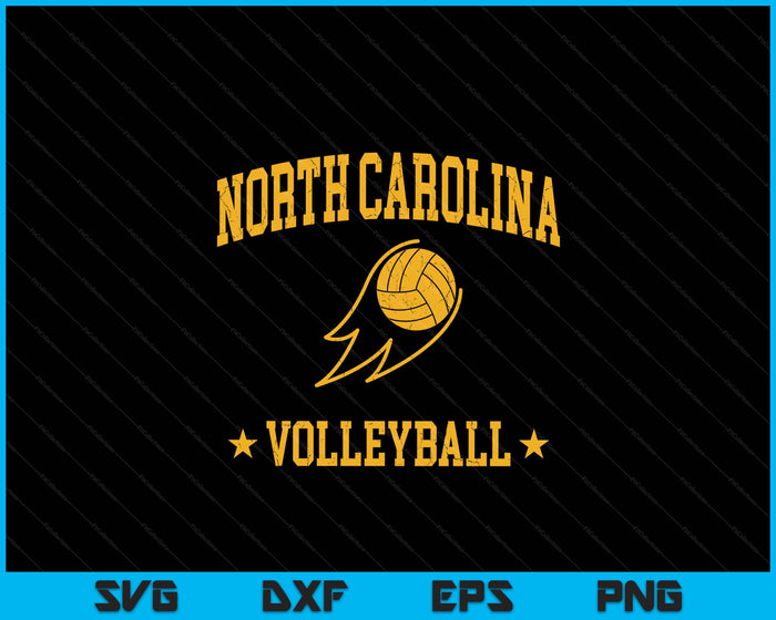 North Carolina Volleyball Vintage Gameday Retro Volleyball Lover SVG PNG Digital Printable Files