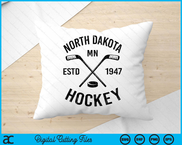 North Dakota Minnesota Ice Hockey Sticks Vintage Gift SVG PNG Digital Cutting Files