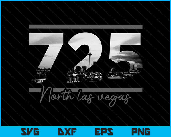 North Las Vegas 725 Area Code Skyline Nevada Vintage SVG PNG Cutting Printable Files