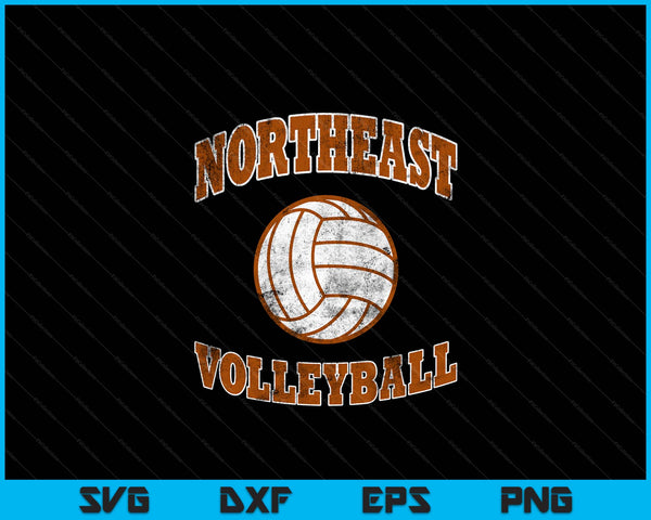 Northeast Volleyball Vintage Distressed SVG PNG Digital Cutting Files