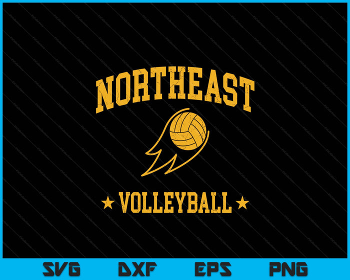 Northeast Volleyball Vintage Gameday Retro Volleyball Lover SVG PNG Digital Printable Files