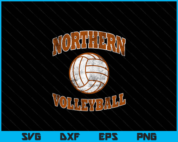 Northern Volleyball Vintage Distressed SVG PNG Digital Cutting Files