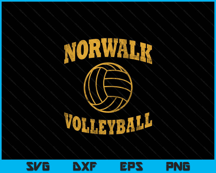 Norwalk Volleyball Classic Vintage Distressed SVG PNG Digital Cutting Files