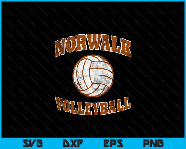 Norwalk Volleyball Vintage Distressed SVG PNG Digital Cutting Files