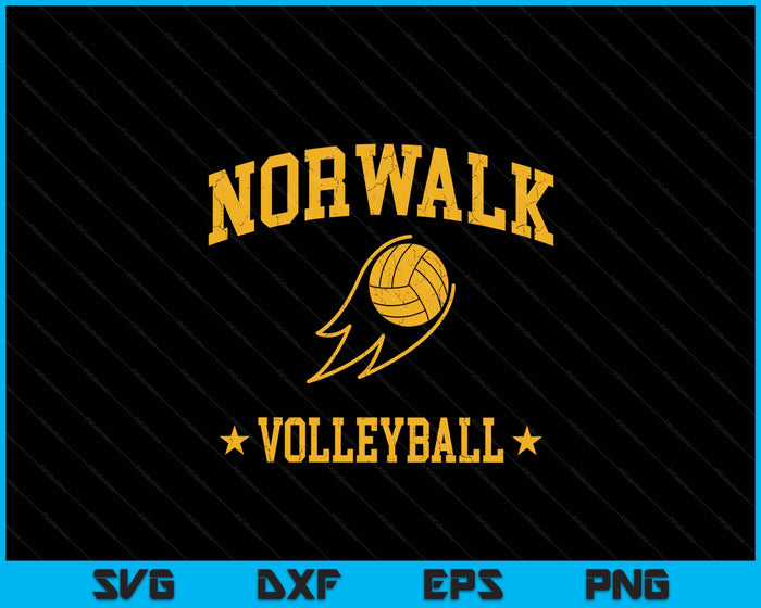 Norwalk Volleyball Vintage Gameday Retro Volleyball Lover SVG PNG Digital Printable Files