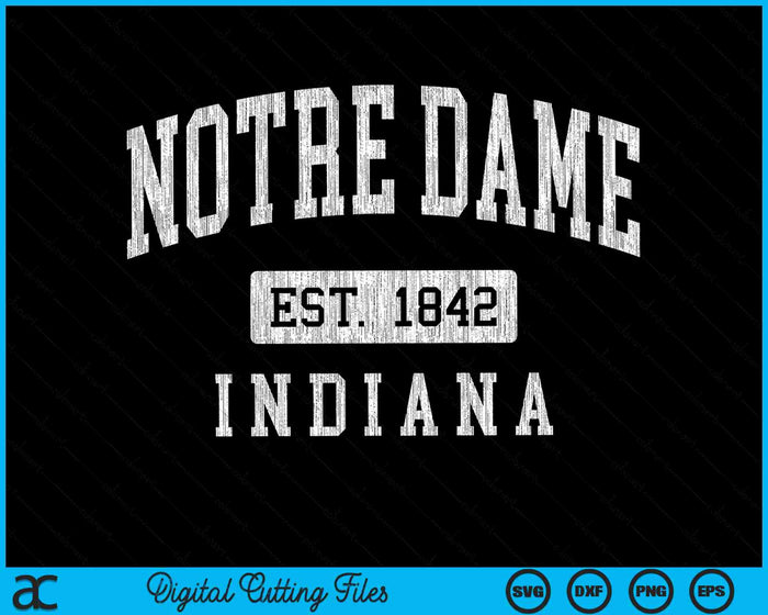 Notre Dame Indiana EN Vintage Athletic Sports SVG PNG Archivos de corte digital