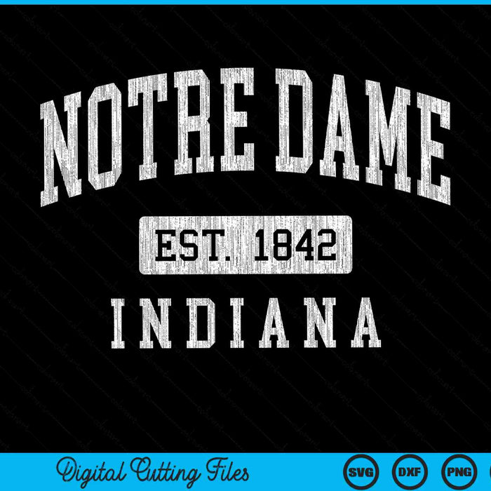 Notre Dame Indiana EN Vintage Athletic Sports SVG PNG Archivos de corte digital