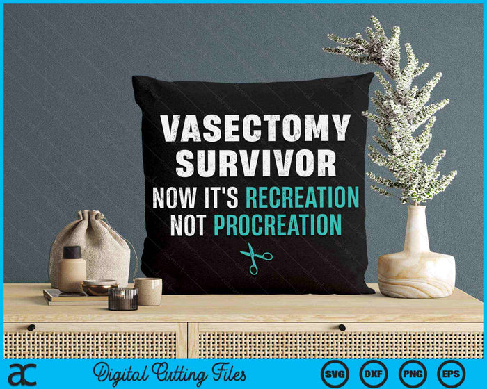 Now It's Recreation Not Procreation Vasectomy Survivor SVG PNG Digital Cutting Files