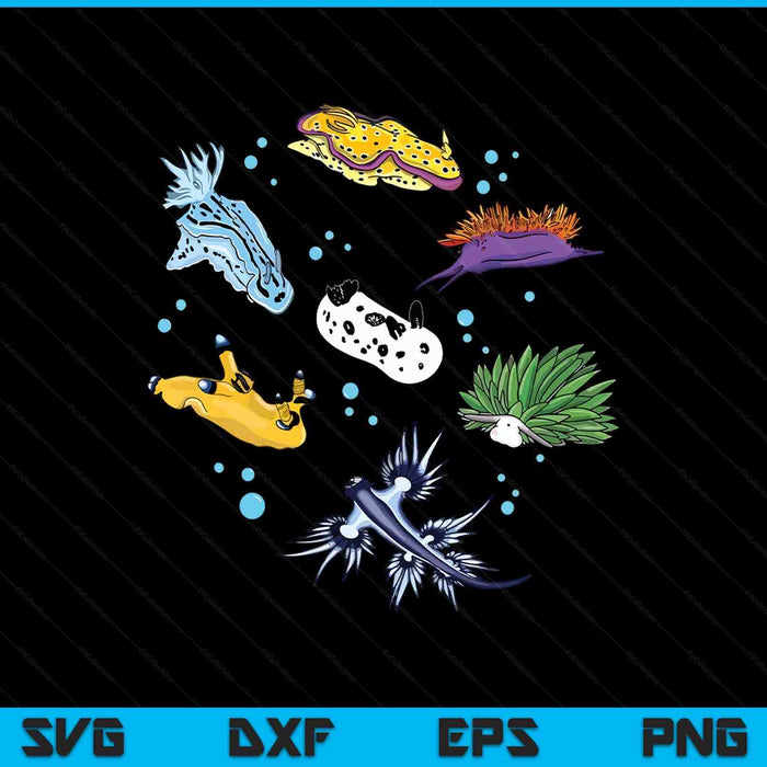 Nudibranch sea slug ocean scuba diver snorkeling aquarium SVG cut file