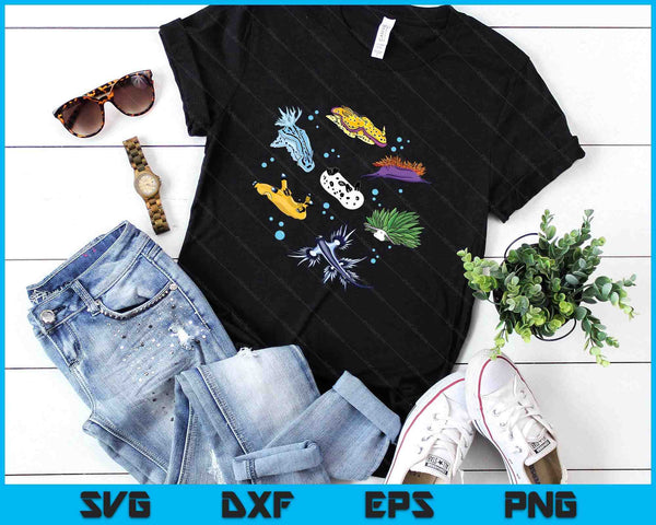 Nudibranch Sea Slug Ocean Scuba Diver Snorkeling Aquarium SVG PNG Digital Printable Files