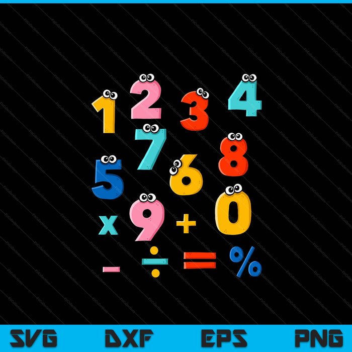 Number day Kids costume numbers math calculator SVG cut file