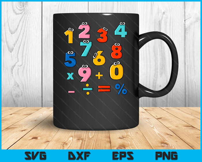 Number Day Kids Costume Numbers Math Day Calculator SVG PNG Digital Cutting Files