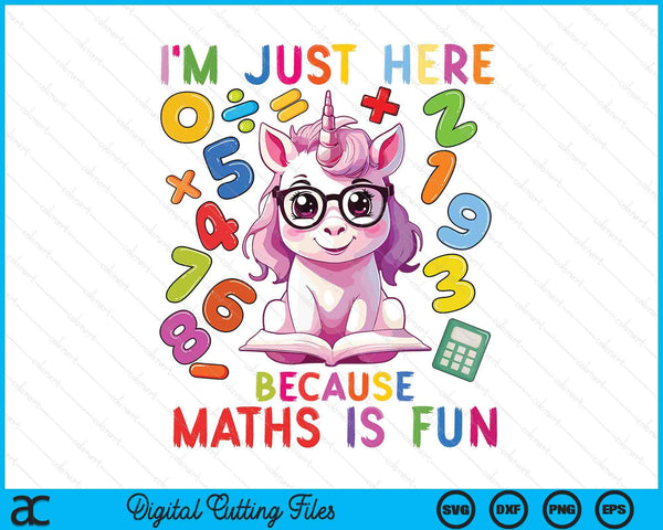 Number day unicorn for Kids maths fun day SVG cut file