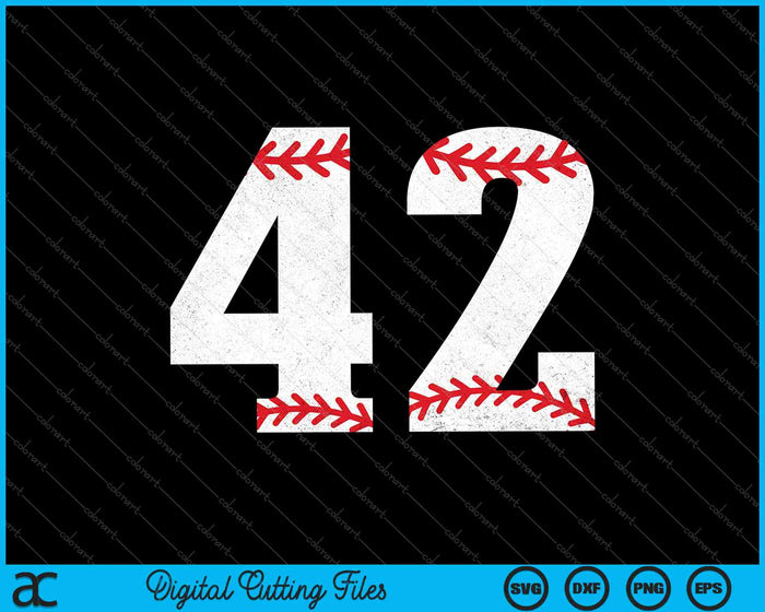 Nummer 42 tweeënveertig honkbal Lucky favoriete Jersey SVG PNG snijden afdrukbare bestanden