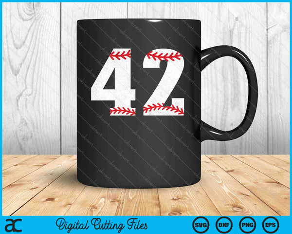 Número 42 Cuarenta y Dos Béisbol Lucky Favorite Jersey SVG PNG Cortando Archivos Imprimibles