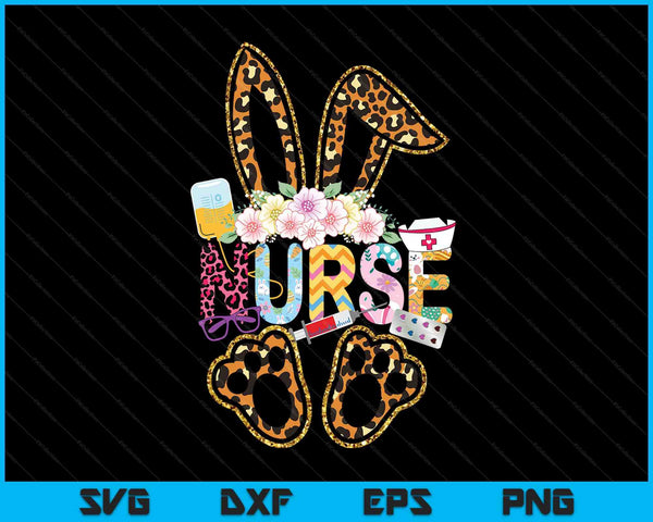 Nurse Life Stethoscope Nursing Cute Easter Bunny Easter Day SVG PNG Digital Printable Files