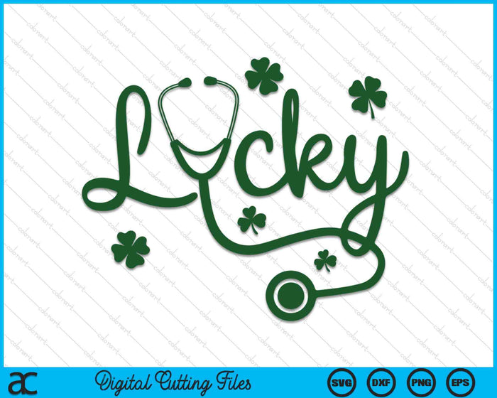 Nurse Stethoscope St Patrick's Day SVG PNG Digital Printable Files