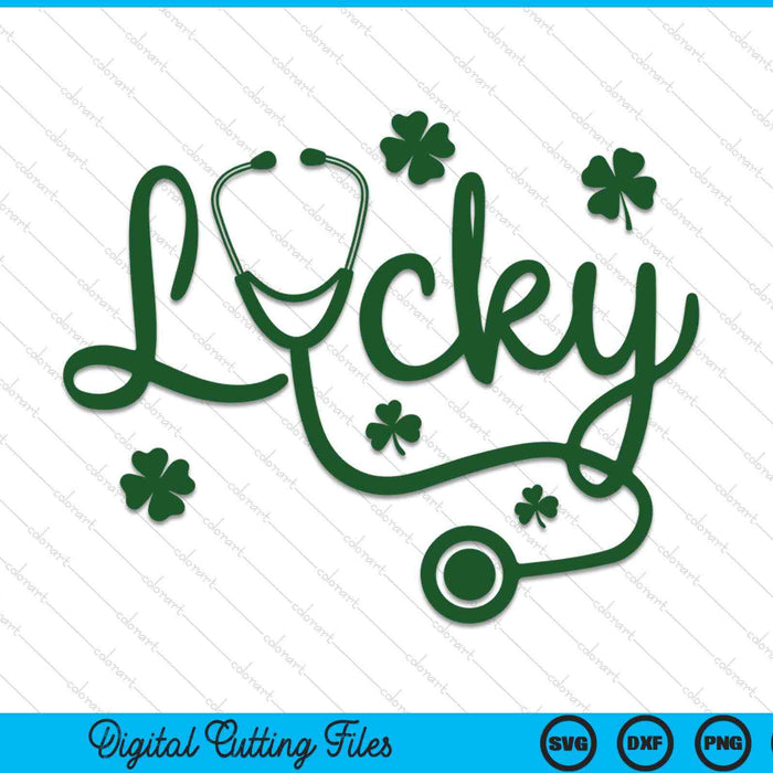 Nurse Stethoscope St Patrick's Day SVG PNG Digital Printable Files
