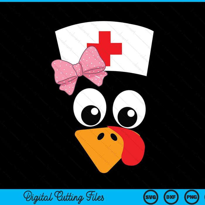 Nurse turkey Thanksgiving scrubs SVG cut file