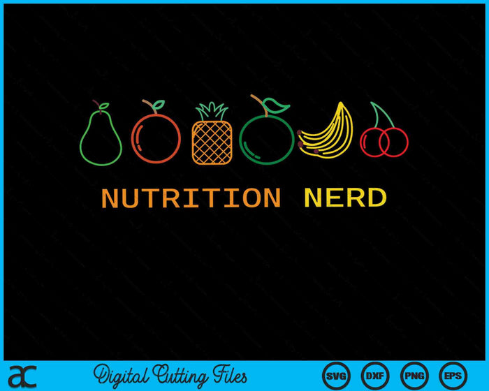 Voeding Nerd voedingsdeskundige diëtist SVG PNG digitale snijbestanden