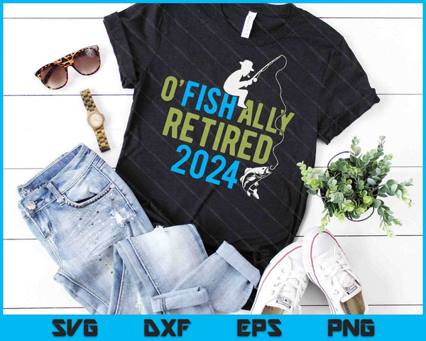 O-Fish-Ally gepensioneerde 2024 visserij pensioen cadeau SVG PNG digitale snijbestanden - on a t-shirt
