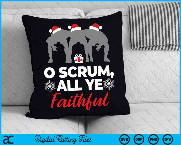 O Scrum All Ye Faithful Christmas Rugby SVG PNG Digital Cutting Files