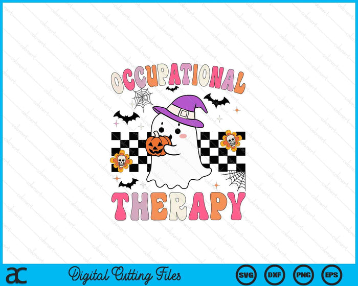 OT Occupational Therapy Halloween Retro Ghost OT Halloween SVG PNG Digital Cutting File