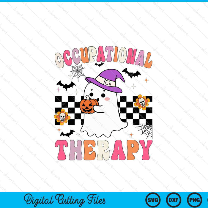 OT occupational therapy Halloween retro ghost OT SVG cut file